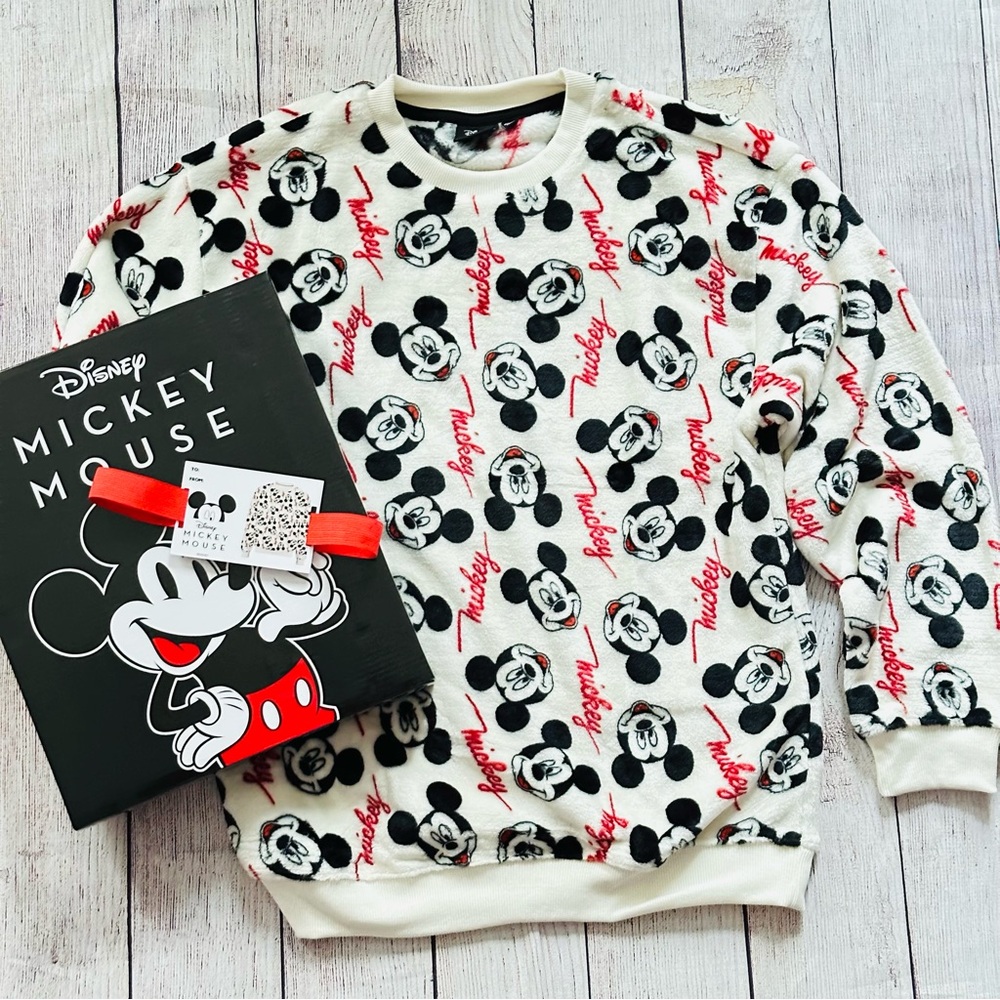 Disney Mickey Mouse Women's Plush Sweatshirt NEW
